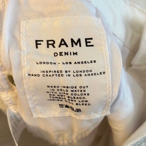 Frame‎ white denim jeans size 23 (size 0) skinny crop (2055) - Picture 10 of 10